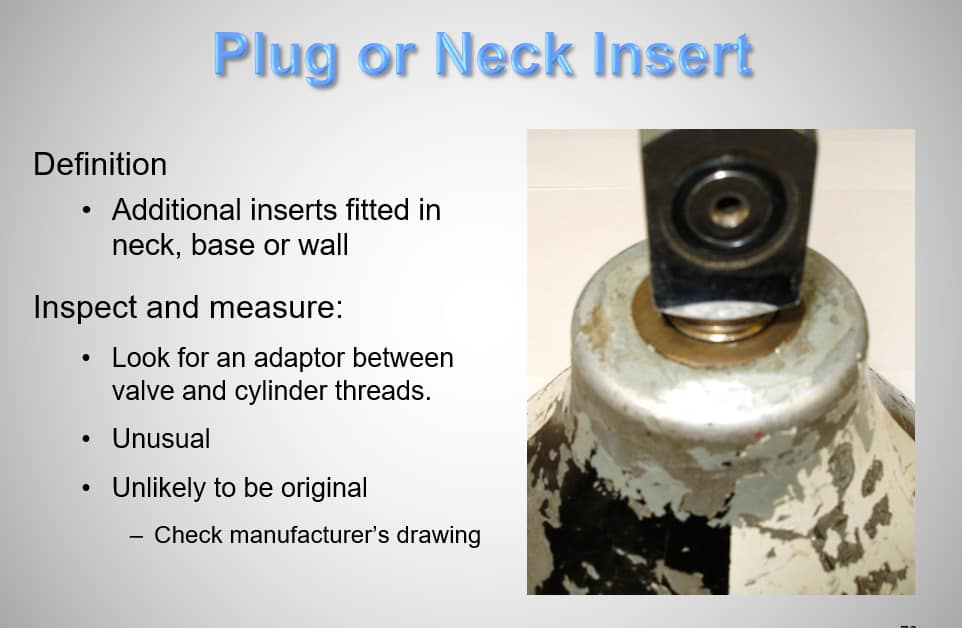 Neck Inset Plug or Neck Insert - ASSET Dive Industry Technician Courses